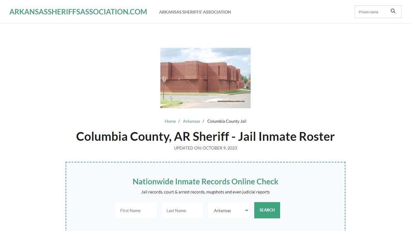 Columbia County, AR Sheriff - Jail Inmate Roster